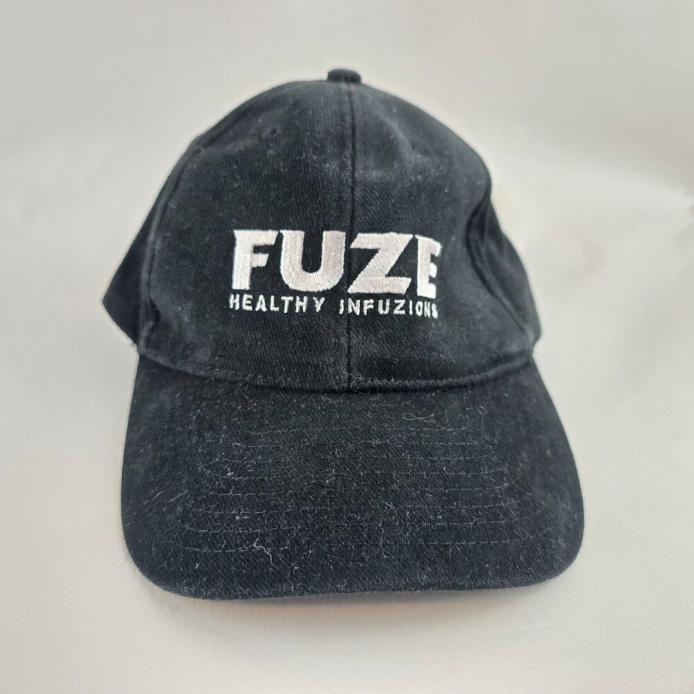Fuze Healthy Infuzions Hat Mens Black Adjustable Promo Baseball Cap Dad Beverage